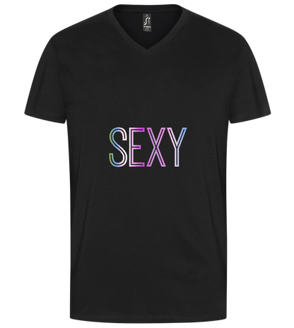 Sexy Design - Premium men's v-neck t-shirt_DEEP BLACK_front