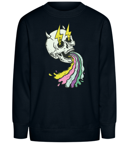 Rainbow Skull Thunders Design - Comfort Kids Sweater_BLACK_front