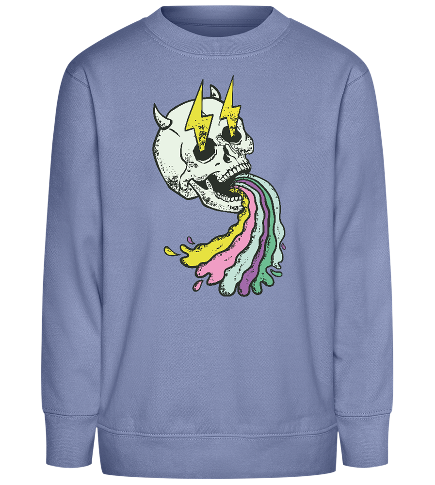 Rainbow Skull Thunders Design - Comfort Kids Sweater_BLUE_front