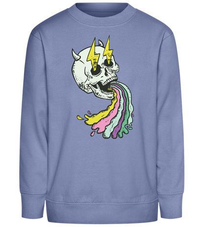 Rainbow Skull Thunders Design - Comfort Kids Sweater_BLUE_front