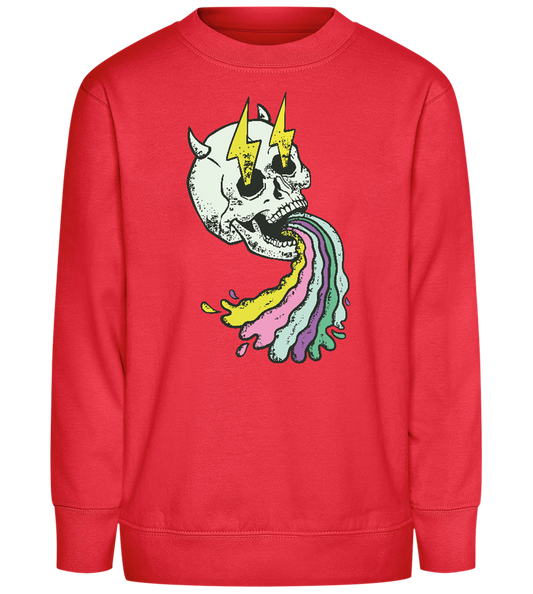 Rainbow Skull Thunders Design - Comfort Kids Sweater_BRIGHT RED_front