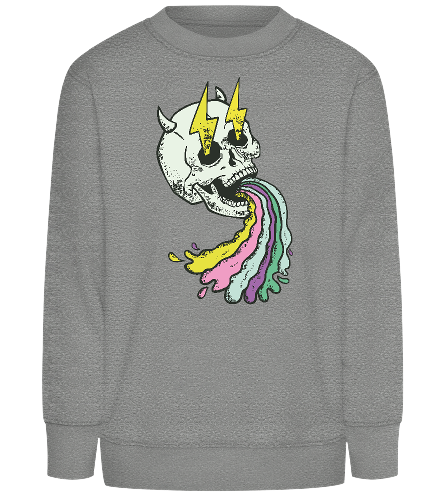 Rainbow Skull Thunders Design - Comfort Kids Sweater_ORION GREY II_front