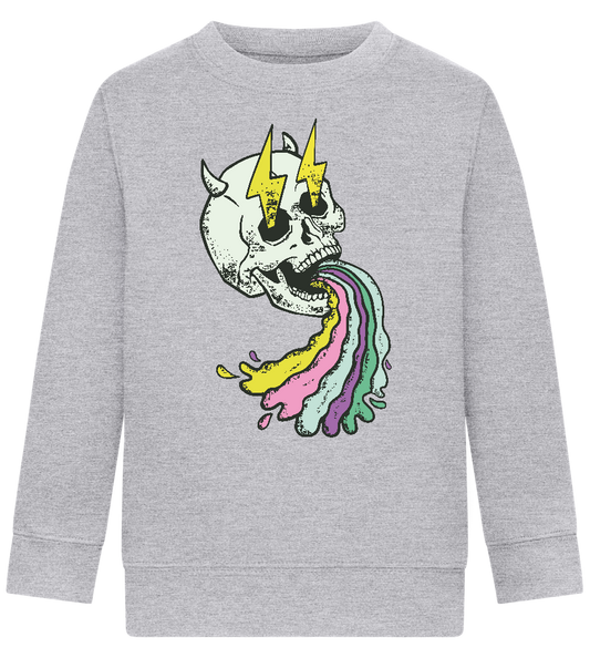 Rainbow Skull Thunders Design - Comfort Kids Sweater_ORION GREY II_front