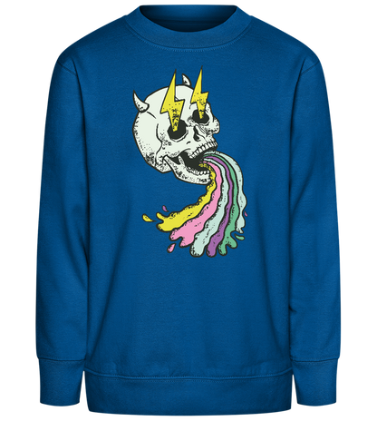 Rainbow Skull Thunders Design - Comfort Kids Sweater_ROYAL_front