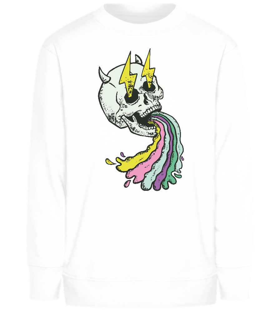 Rainbow Skull Thunders Design - Comfort Kids Sweater_WHITE_front