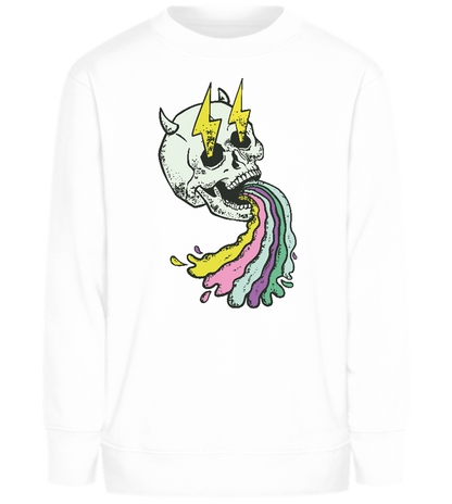 Rainbow Skull Thunders Design - Comfort Kids Sweater_WHITE_front