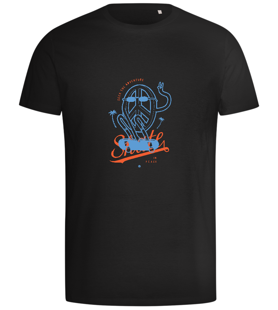 Skate Peace Design - Comfort men's t-shirt_DEEP BLACK_front