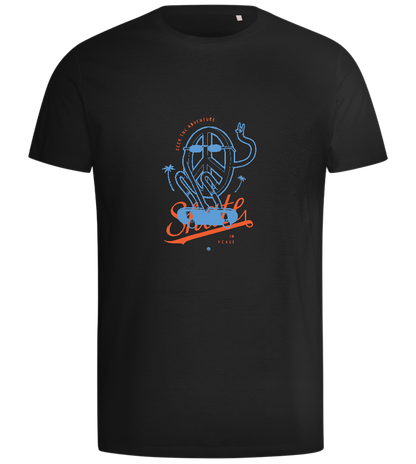 Skate Peace Design - Comfort men's t-shirt_DEEP BLACK_front