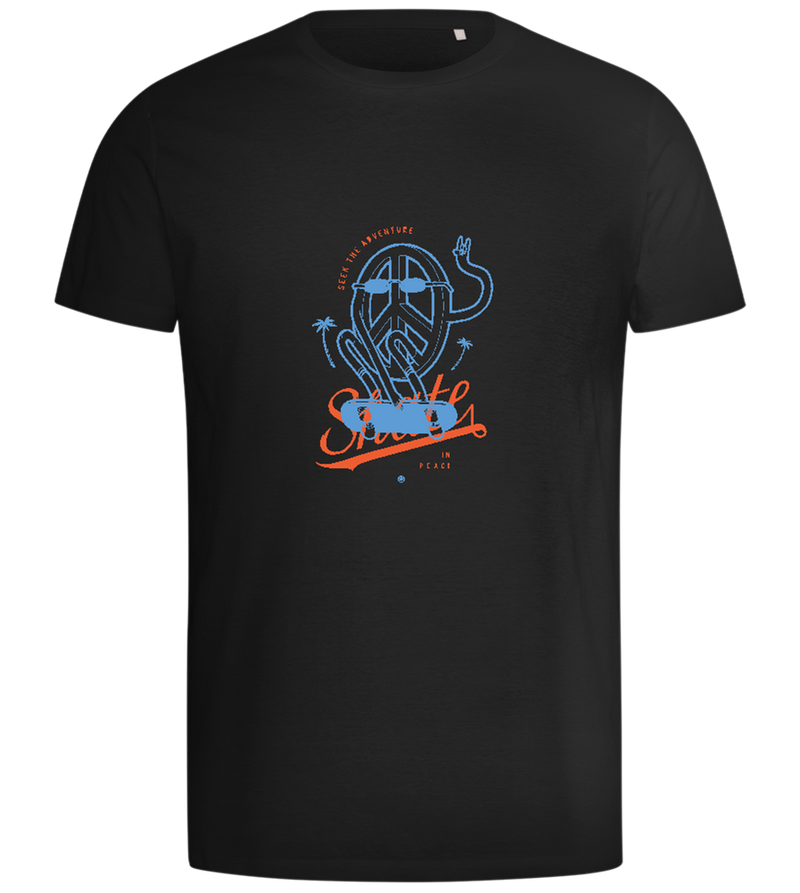 Skate Peace Design - Comfort men's t-shirt_DEEP BLACK_front