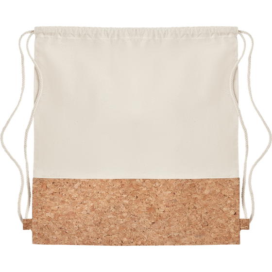 160gr/m² Cotton Drawstring Bag_BEIGE_front