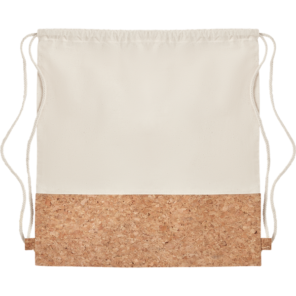 160gr/m² Cotton Drawstring Bag_BEIGE_front
