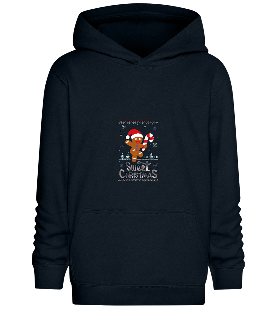 Gingerbread Man Design - Comfort Kids Hoodie_BLACK_front