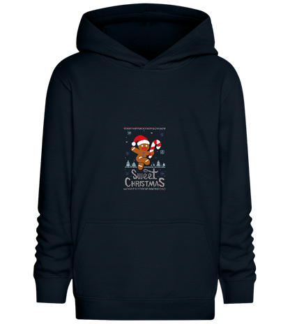 Gingerbread Man Design - Comfort Kids Hoodie_BLACK_front