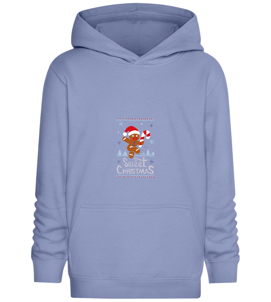 Gingerbread Man Design - Comfort Kids Hoodie_BLUE_front