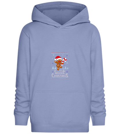 Gingerbread Man Design - Comfort Kids Hoodie_BLUE_front