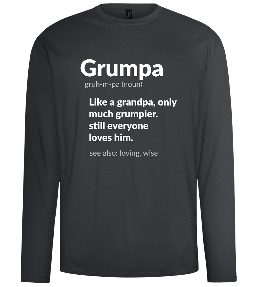 Grumpa Definition Design - Comfort men's long sleeve t-shirt_DARK GRAY_front