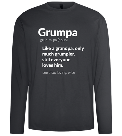 Grumpa Definition Design - Comfort men's long sleeve t-shirt_DARK GRAY_front