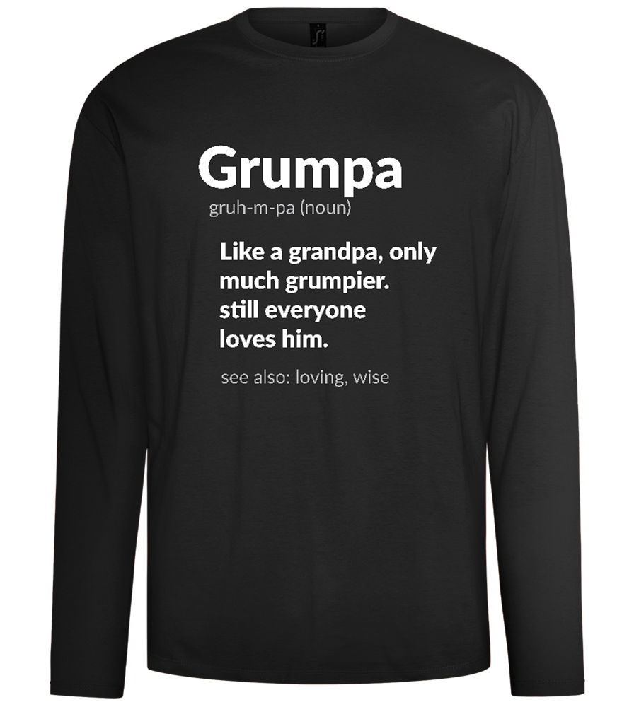 Grumpa Definition Design - Comfort men's long sleeve t-shirt_DEEP BLACK_front