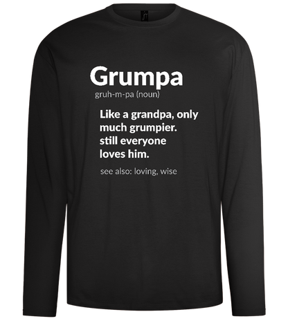 Grumpa Definition Design - Comfort men's long sleeve t-shirt_DEEP BLACK_front