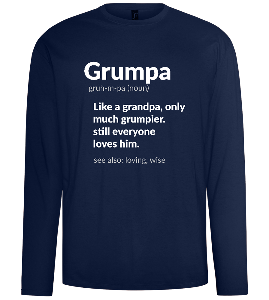 Grumpa Definition Design - Comfort men's long sleeve t-shirt_MARINE_front