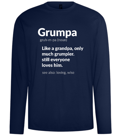 Grumpa Definition Design - Comfort men's long sleeve t-shirt_MARINE_front