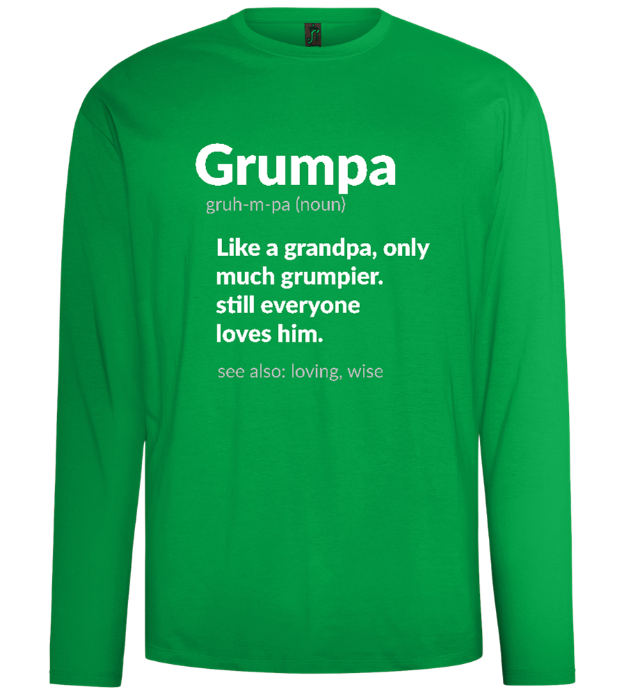 Grumpa Definition Design - Comfort men's long sleeve t-shirt_MEADOW GREEN_front