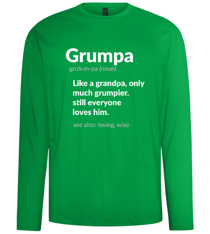 Grumpa Definition Design - Comfort men's long sleeve t-shirt_MEADOW GREEN_front