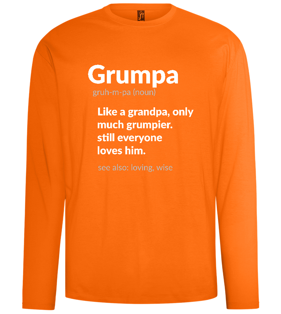 Grumpa Definition Design - Comfort men's long sleeve t-shirt_ORANGE_front