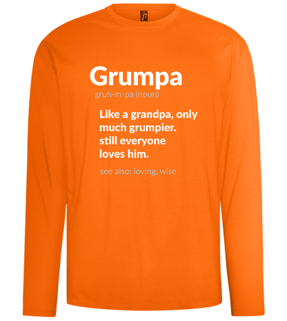 Grumpa Definition Design - Comfort men's long sleeve t-shirt_ORANGE_front