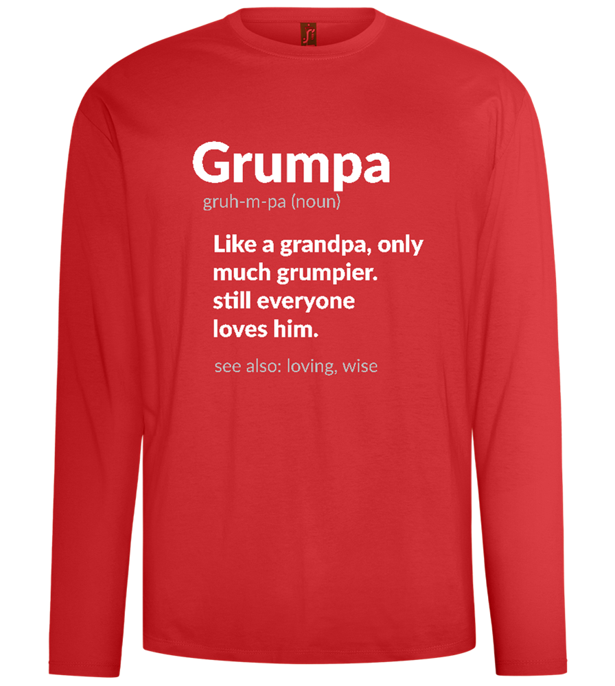 Grumpa Definition Design - Comfort men's long sleeve t-shirt_RED_front