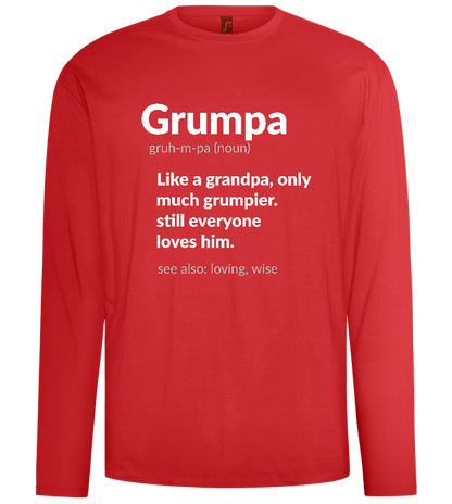 Grumpa Definition Design - Comfort men's long sleeve t-shirt_RED_front