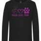 Peace Love Dogs Design - Premium kids long sleeve t-shirt_DEEP BLACK_front