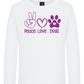 Peace Love Dogs Design - Premium kids long sleeve t-shirt_WHITE_front