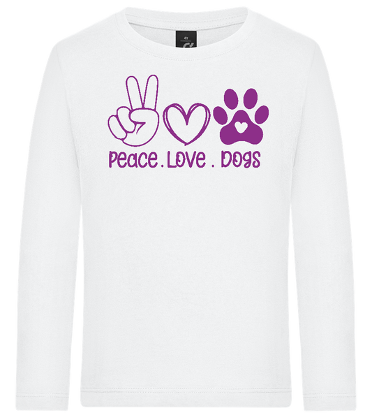 Peace Love Dogs Design - Premium kids long sleeve t-shirt_WHITE_front
