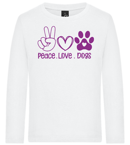Peace Love Dogs Design - Premium kids long sleeve t-shirt