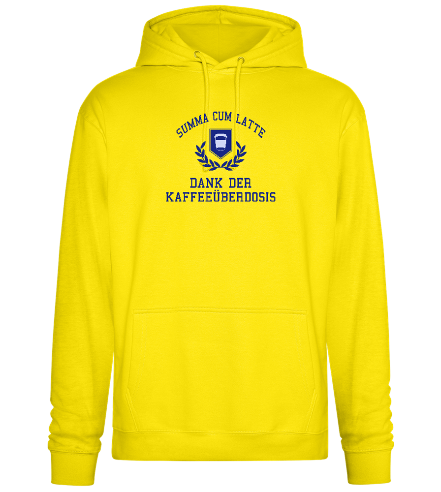 Kaffeeüberdosis Design - Premium Essential Unisex Hoodie_YELLOW_front