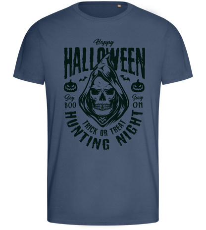 Halloween Night Hunting Design - Basic men's fitted t-shirt_DENIM_front