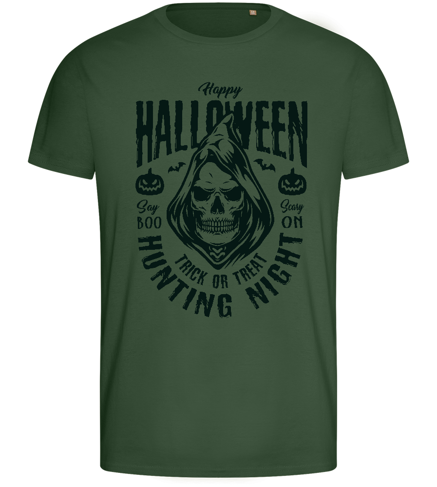 Halloween Night Hunting Design - Basic men's fitted t-shirt_GREEN BOTTLE_front