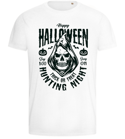 Halloween Night Hunting Design - Basic men's fitted t-shirt_WHITE_front