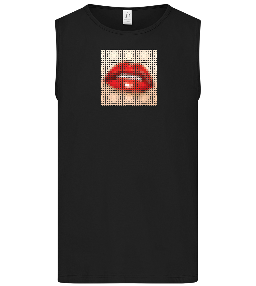 Polkadot Design - Basic men's tank top_DEEP BLACK_front