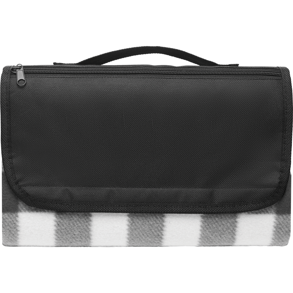RPET Fleece Picnic Blanket with Water-Resistant Side_BLACK_front