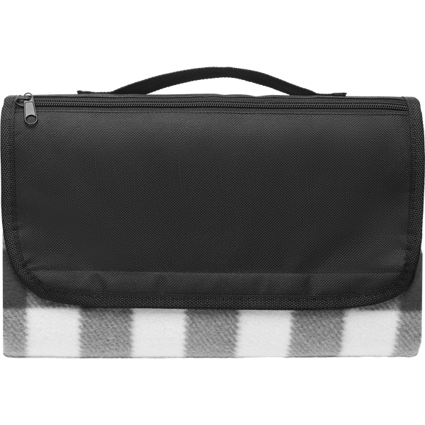 RPET Fleece Picnic Blanket with Water-Resistant Side_BLACK_front
