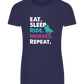 Eat. Sleep. Ride Horses. Repeat. Design - Basic women's fitted t-shirt_FRENCH NAVY_front