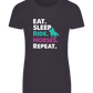 Eat. Sleep. Ride Horses. Repeat. Design - Basic women's fitted t-shirt_MOUSE GREY_front