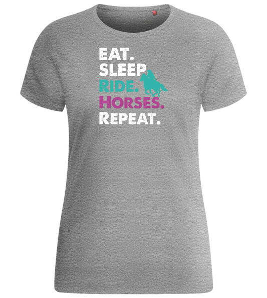 Eat. Sleep. Ride Horses. Repeat. Design - Basic women's fitted t-shirt_ORION GREY_front