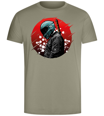 Red Samurai Design - Comfort Unisex T-Shirt_KHAKI_front