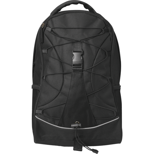 Adventure Backpack with Mesh Pockets_BLACK_front