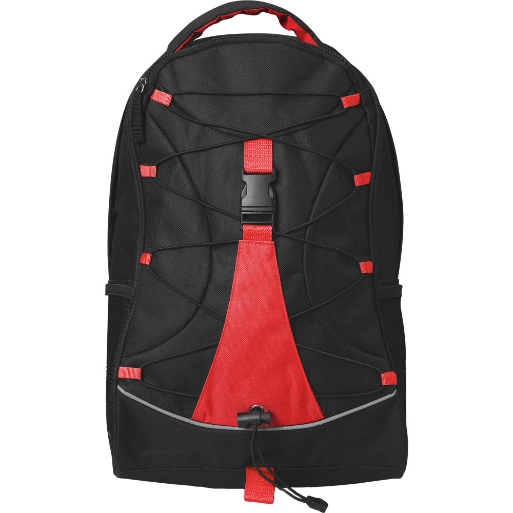 Adventure Backpack with Mesh Pockets_RED_front