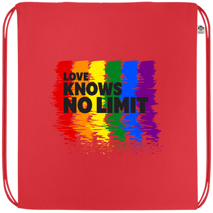 Love Knows No Limits Design - Premium colored organic cotton drawstring bag_RED_front