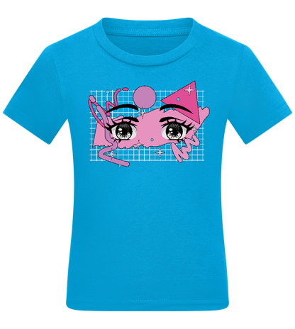 Fancy Eyes Design - Comfort kids fitted t-shirt_TURQUOISE_front